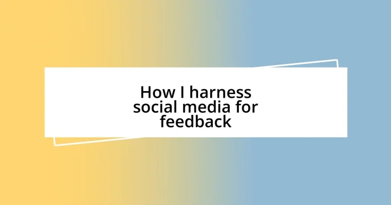 How I harness social media for feedback