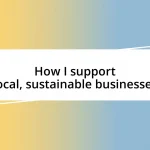 How I support local, sustainable businesses