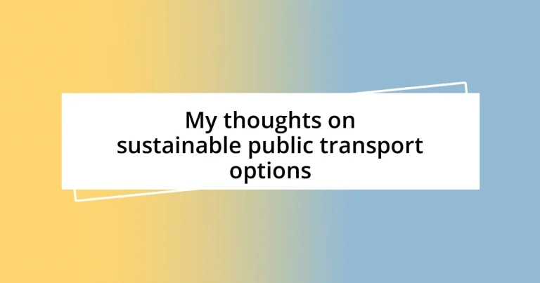 My thoughts on sustainable public transport options