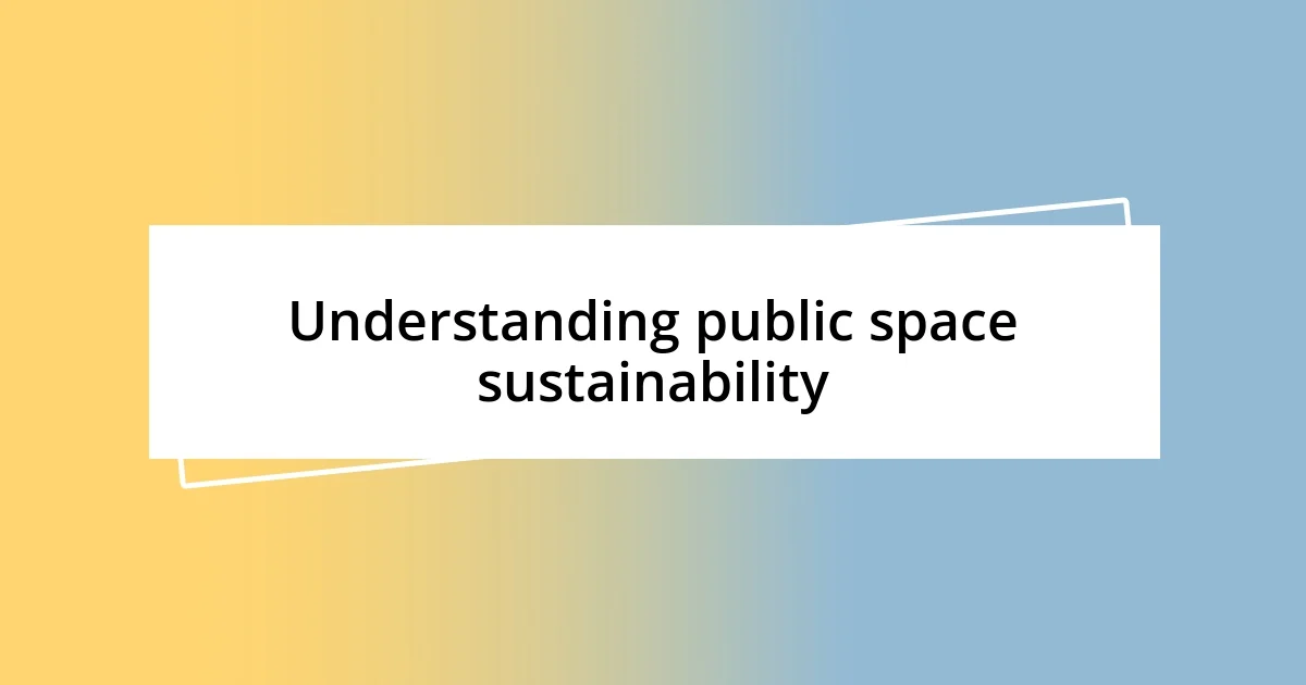 Understanding public space sustainability