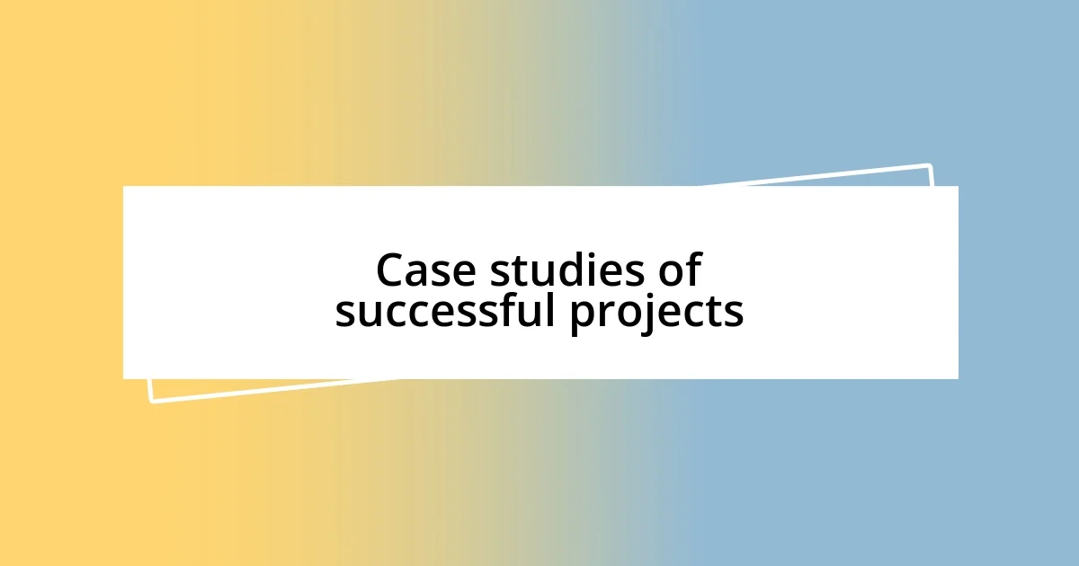 Case studies of successful projects